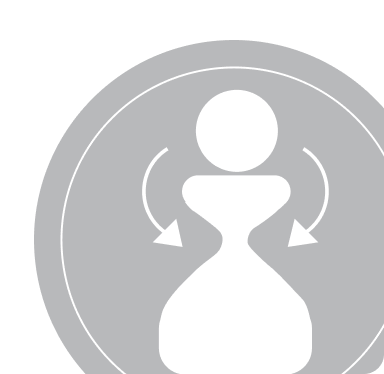 Round Grey Outline Icon of hourglass figure