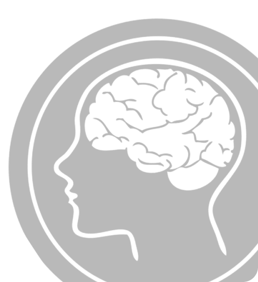 Round Grey Outline Icon of human brain