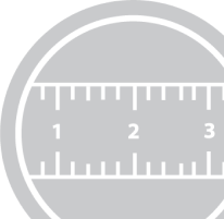 Round grey Outline Icon of measuring tape
